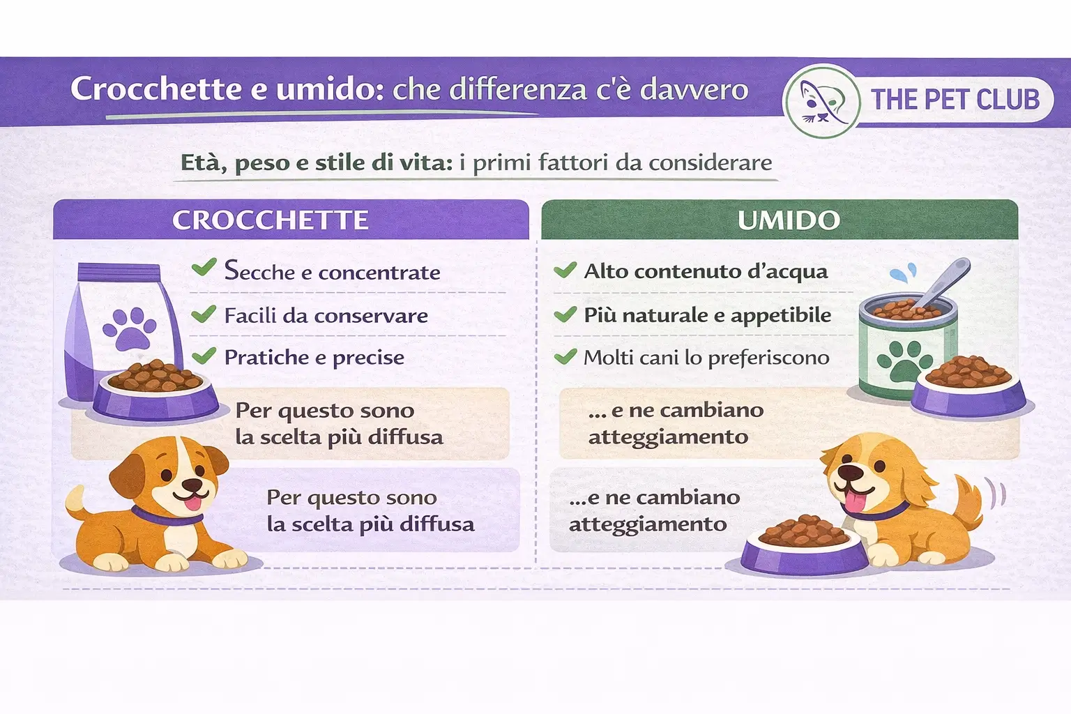Crocchette vs umido caratteristiche a confronto