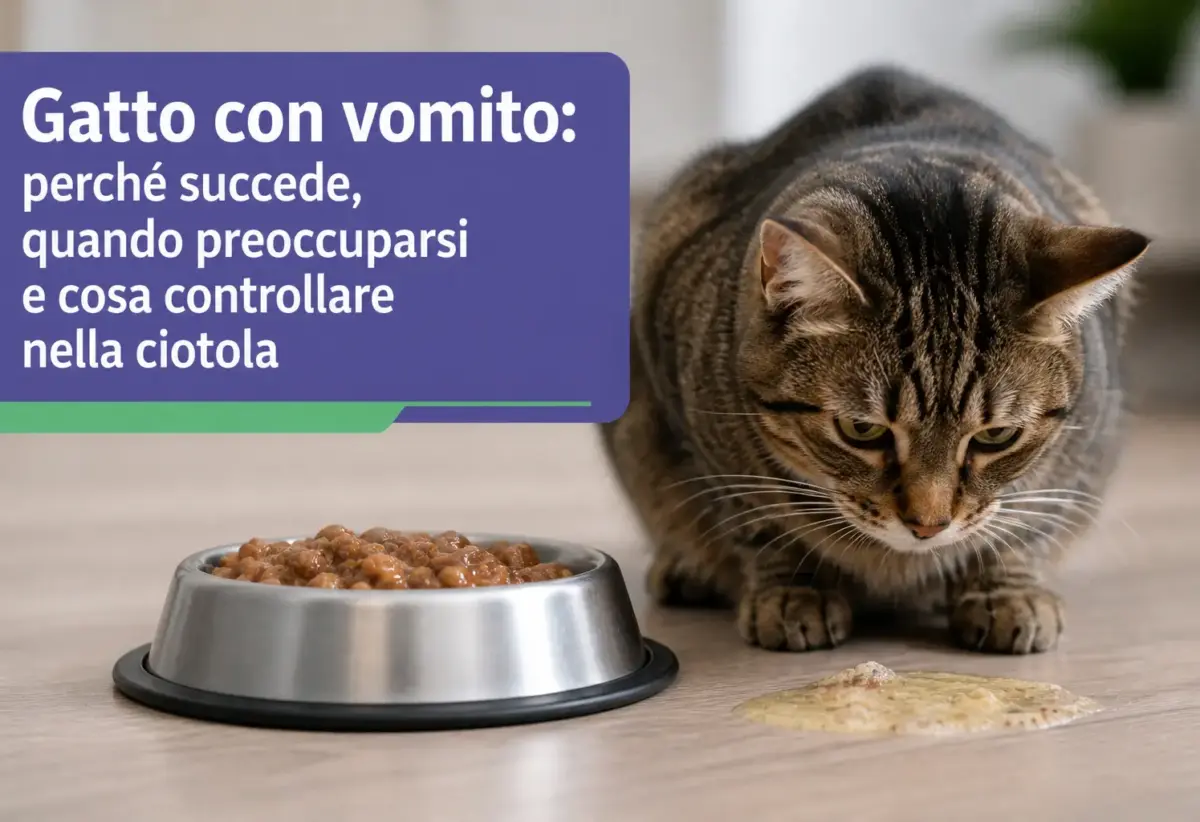gatto con vomito